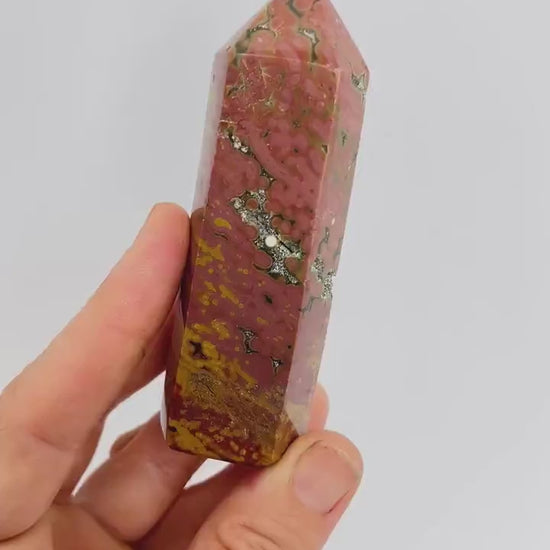 Marovato Ocean Jasper Tower - Veinless Orbicular Jasper Crystal from Madagascar