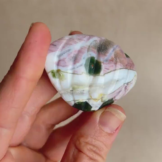 Vein 1  Ocean Jasper Carved Shell