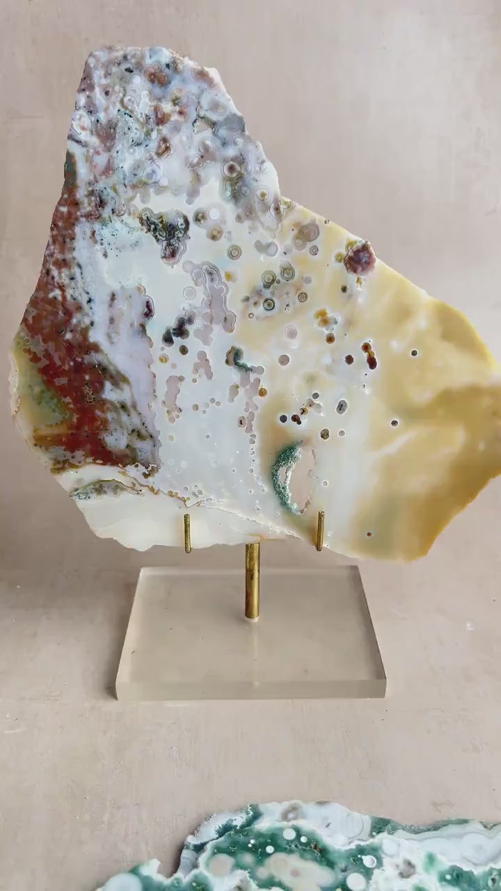 Vein 1 - 2  Large Ocean Jasper Slab Highly Translucent