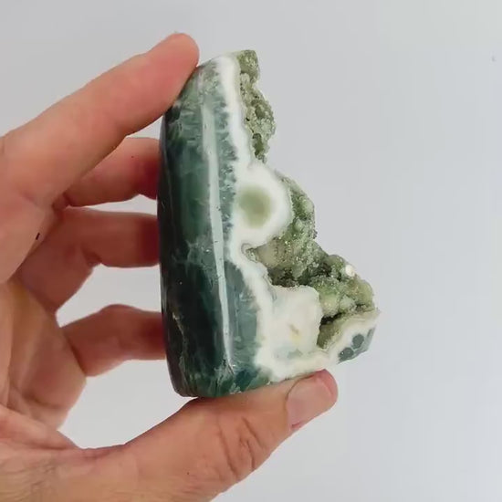 Ocean Jasper Botryoidal Druzy Free Form : Semi Polished Early Vein Marovato Collection Piece