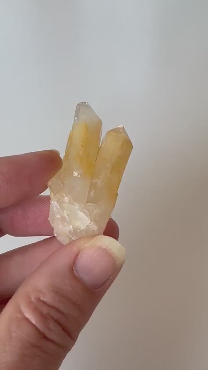 Raw Colombian Quartz with Halloysite: Mango Corona Quartz Cluster