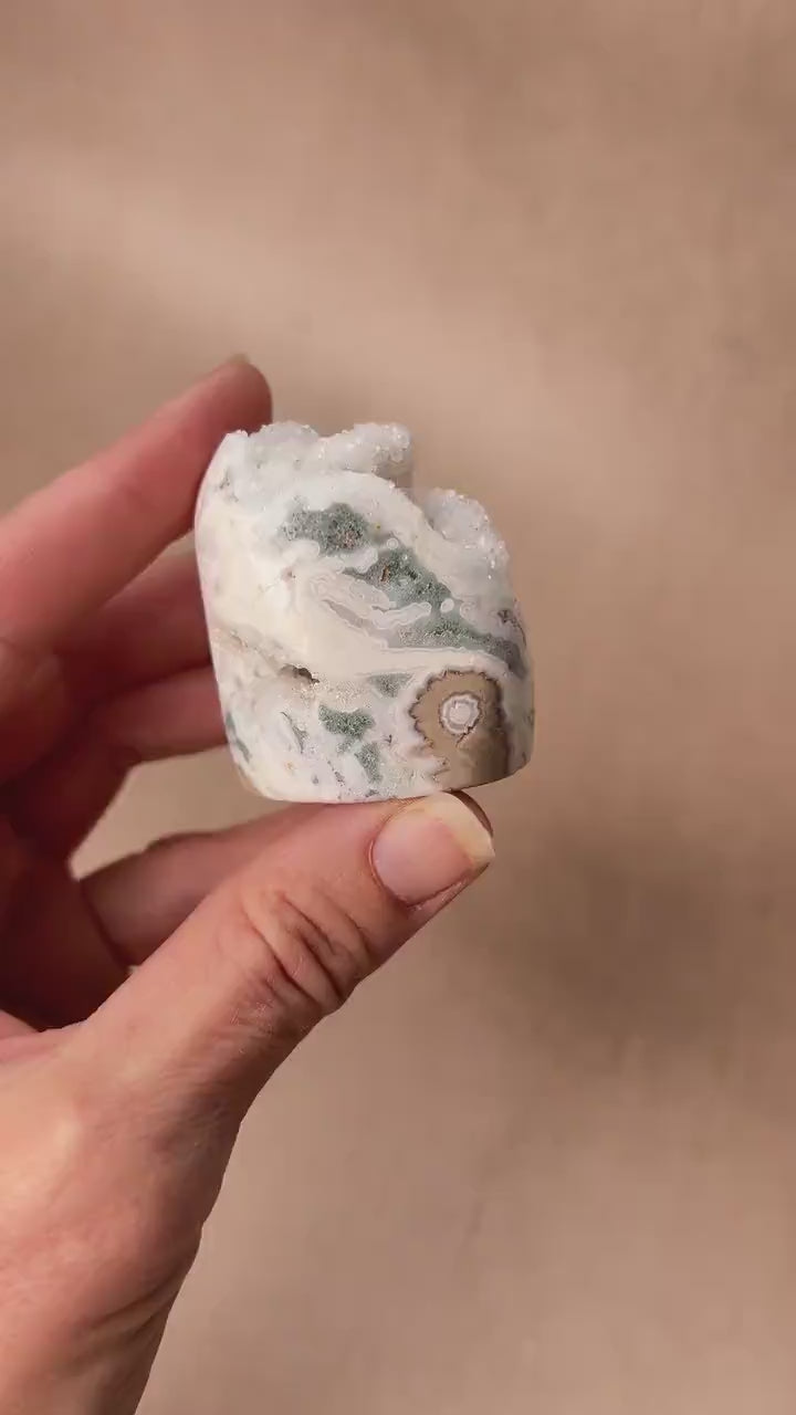 Ocean Jasper Druzy Core | Vein 1-2 | Rare Old Stock Authentic OJ