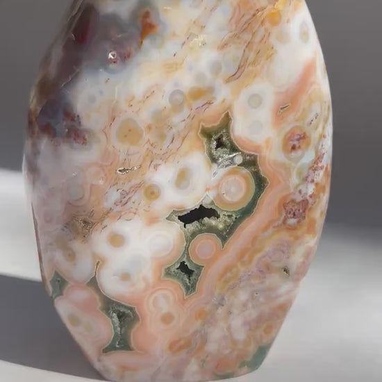 XL Pink Ocean Jasper Druzy: Vein 8 Free form Display Piece