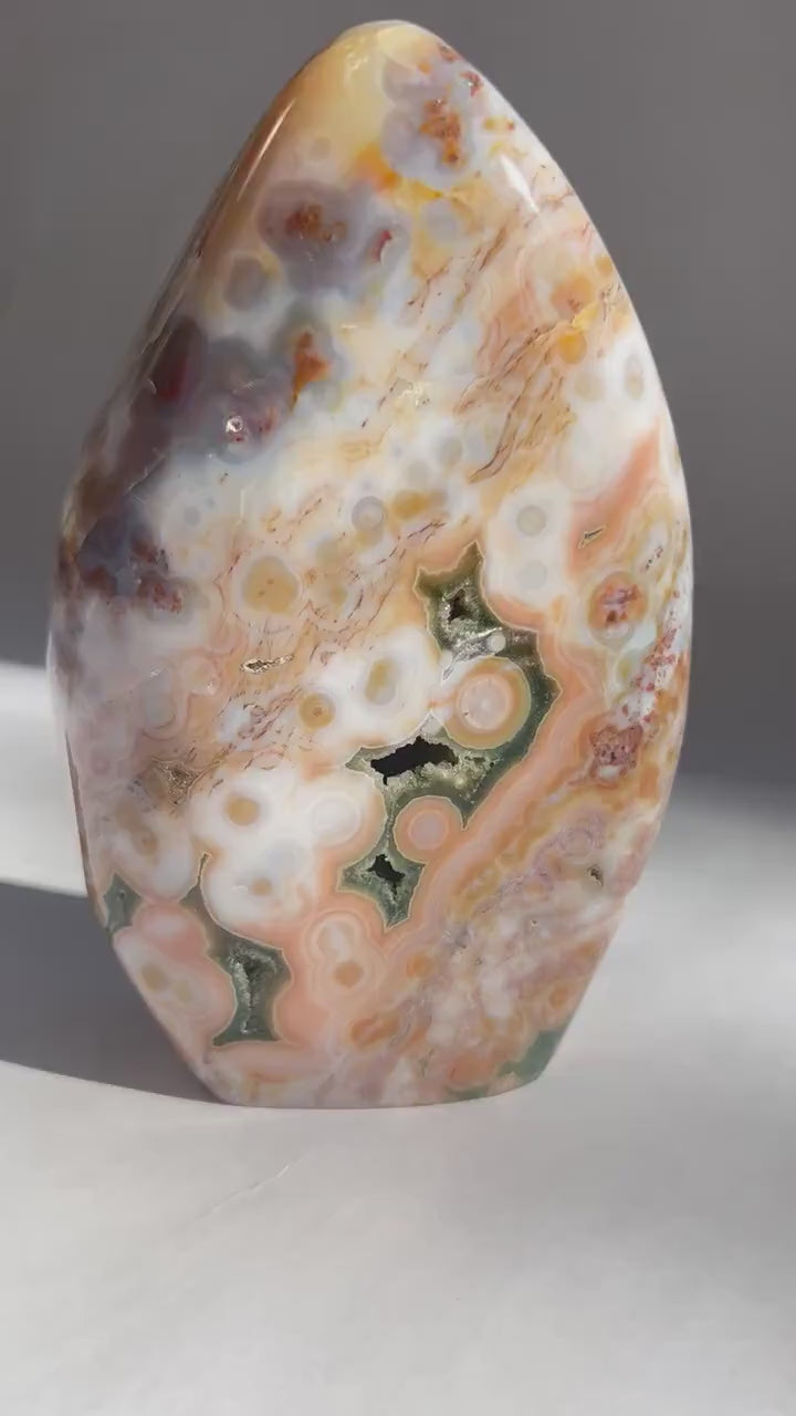 XL Pink Ocean Jasper Druzy: Vein 8 Free form Display Piece