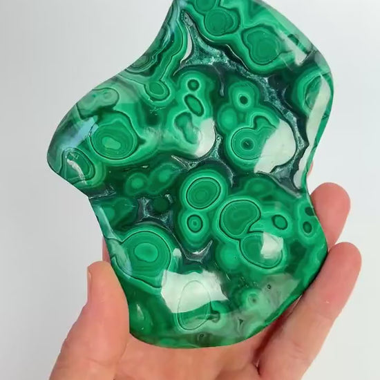 Malachite Free Form: Semi Polished Vibrant Green Crystal