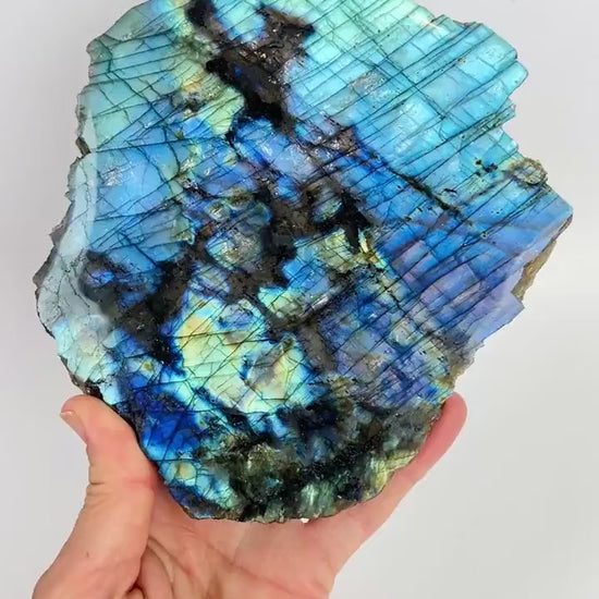 Labradorite Crystal Slab: Polished Slice