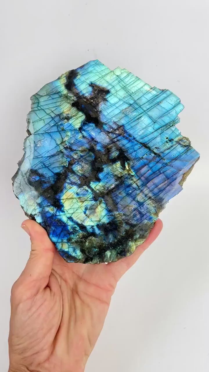 Labradorite Crystal Slab: Polished Slice