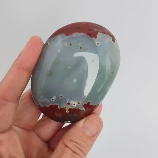 Marovato Ocean Jasper Palm Stones - Veinless Orbicular Jasper from Madagascar, you Choose