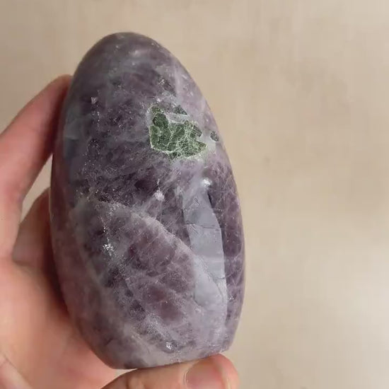Purple Anhydrite Freeform: Polished Healing Crystal with Epidote