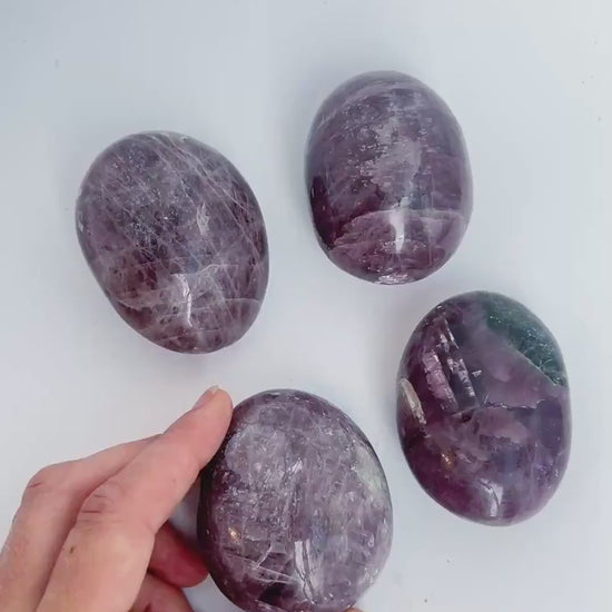 Purple Anhydrite Large Palm Stones, Your choice : Rare Madagascar crystal