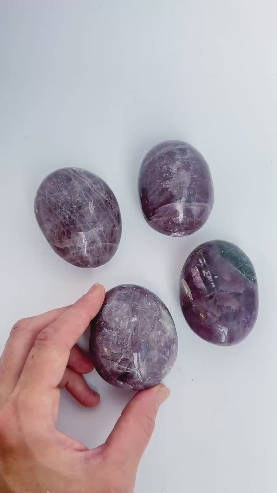Purple Anhydrite Large Palm Stones, Your choice : Rare Madagascar crystal