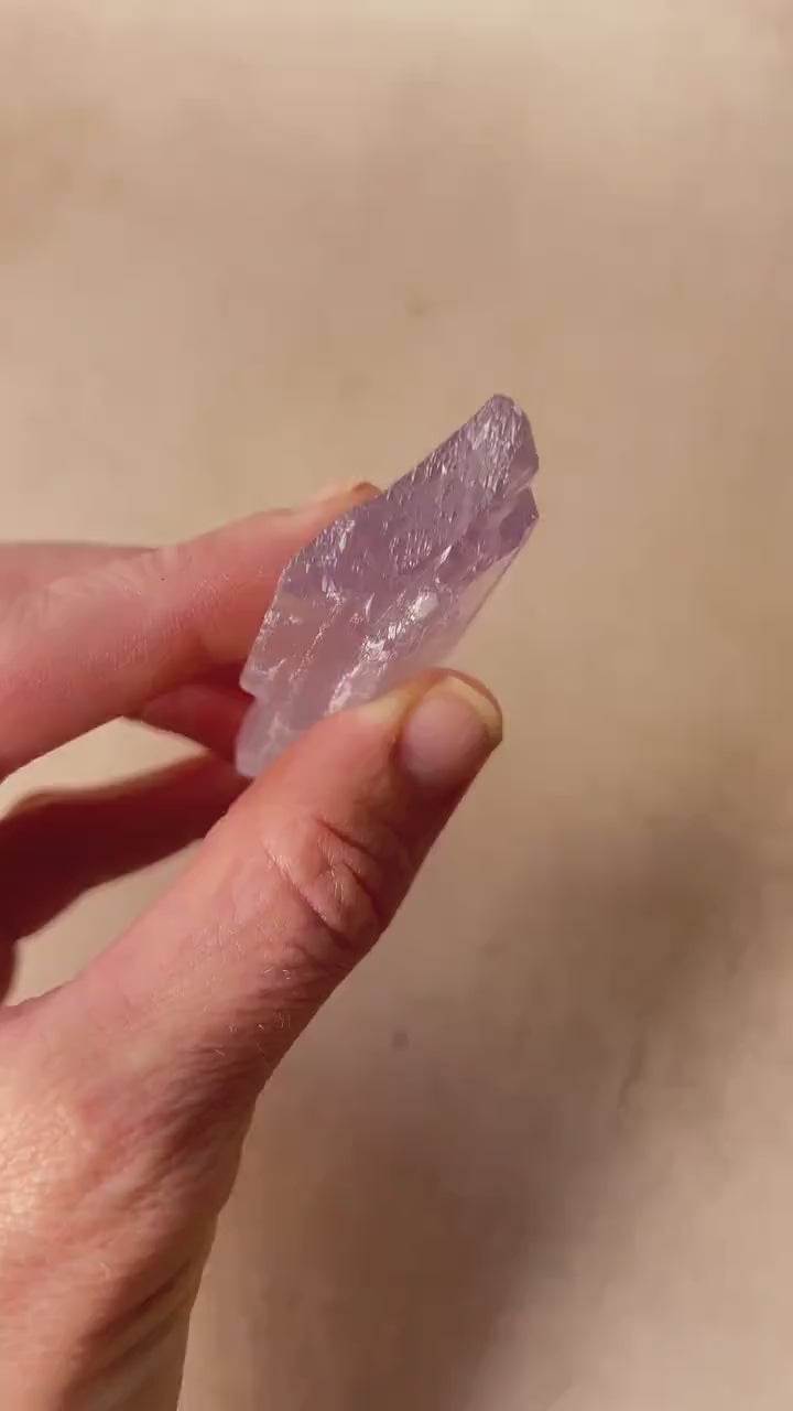 Kunzite Natural Crystal : Violet Spodumene from Afghanistan