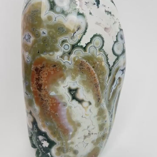 Ocean Jasper  Large Standing Free Form: Rare Vein 8 Stone