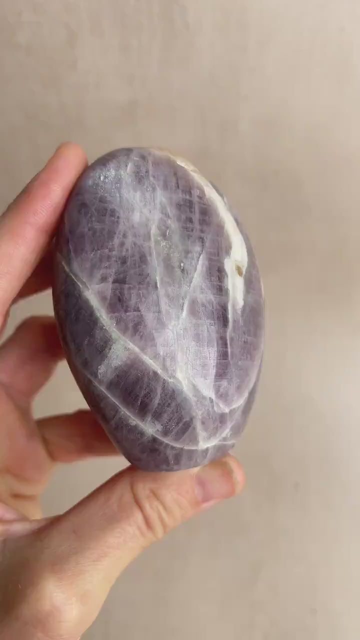 Purple Anhydrite Freeform: Calcite & Epidote - Reiki Healing Crystal