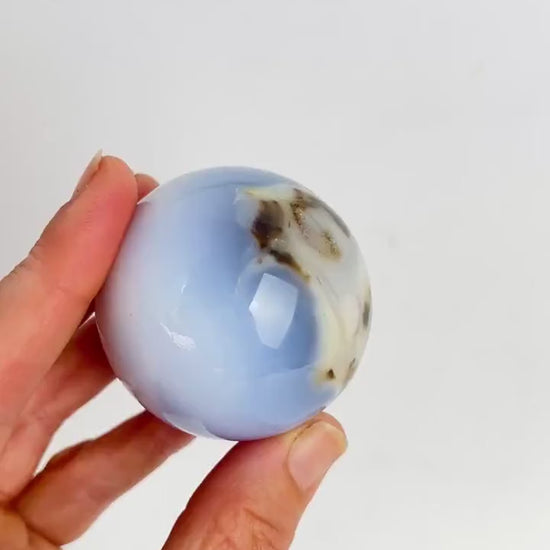 Turkish Blue Chalcedony Sphere – Ethereal Glow Crystal