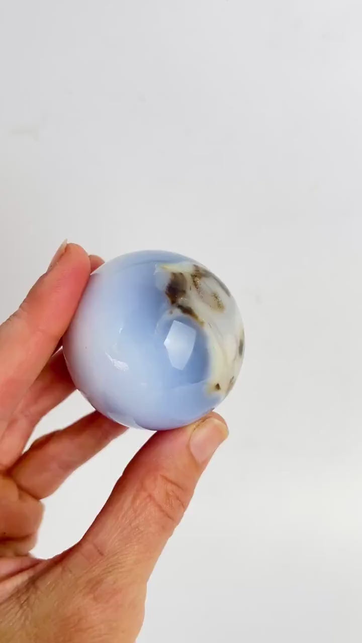 Turkish Blue Chalcedony Sphere – Ethereal Glow Crystal