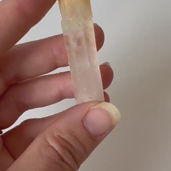 Raw Colombian Quartz Point with Halloysite Inclusion