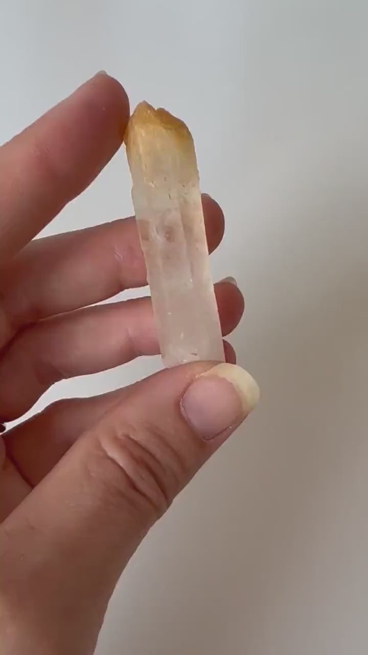 Raw Colombian Quartz Point with Halloysite Inclusion