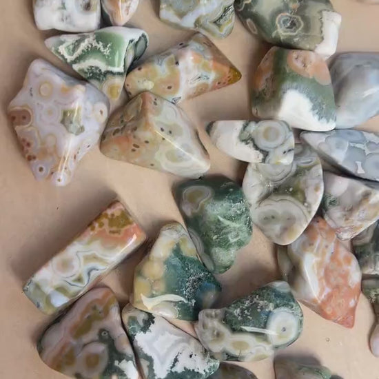 Ocean Jasper Pocket Pieces Vein 8 : High Grade MEDIUM Tumbled Stones