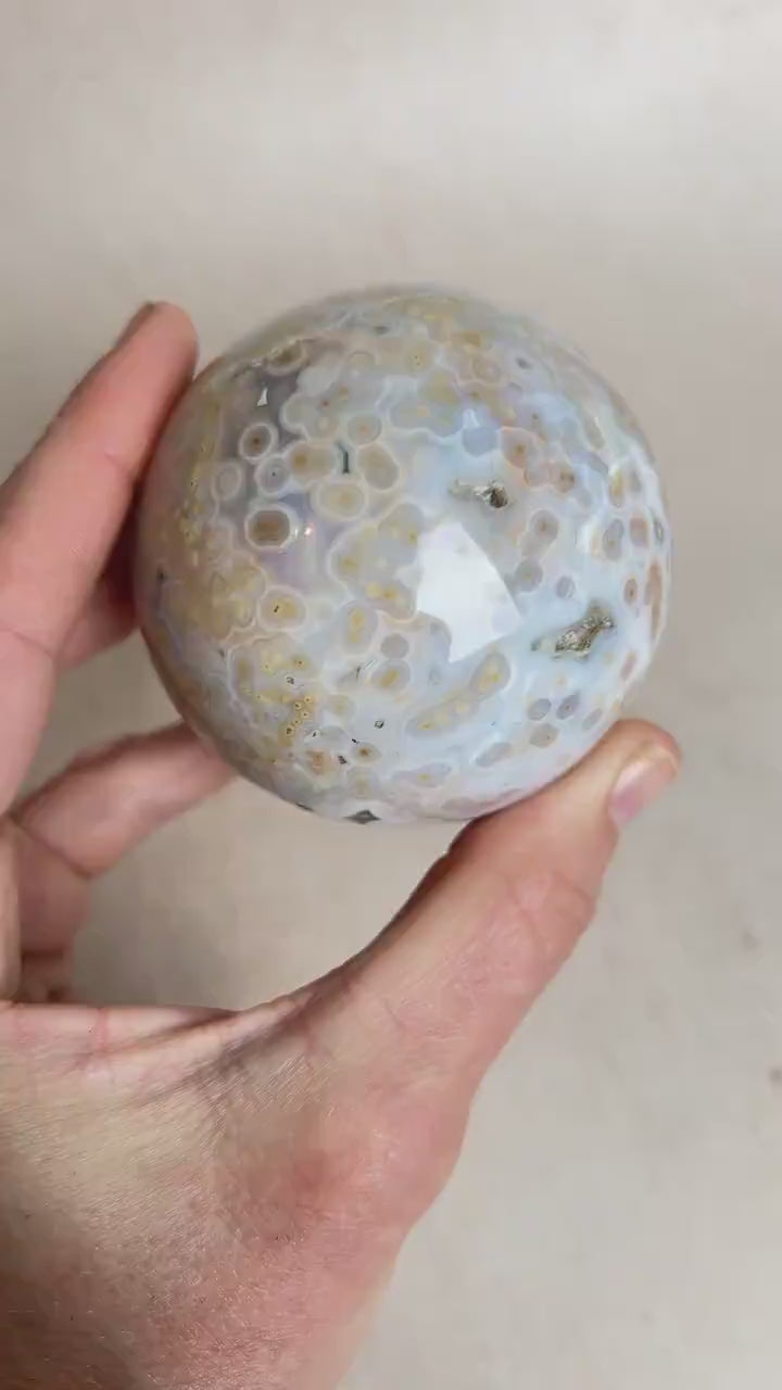 Ocean Jasper Sphere Old Stock Crystal Sphere | Vein 3-4 Jelly