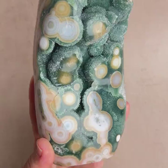 Vein 8 Ocean Jasper Freeform: Botryoidal Druzy, Madagascar Collector's Crystal