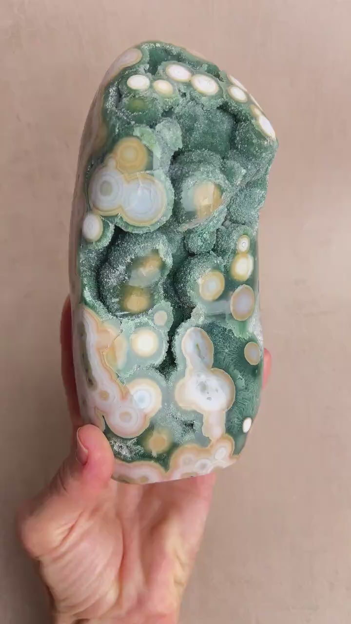 Vein 8 Ocean Jasper Freeform: Botryoidal Druzy, Madagascar Collector's Crystal