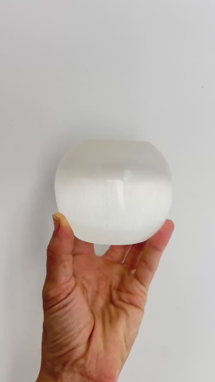 Selenite (Satin Spar) Polished Tea Light Candle Holder