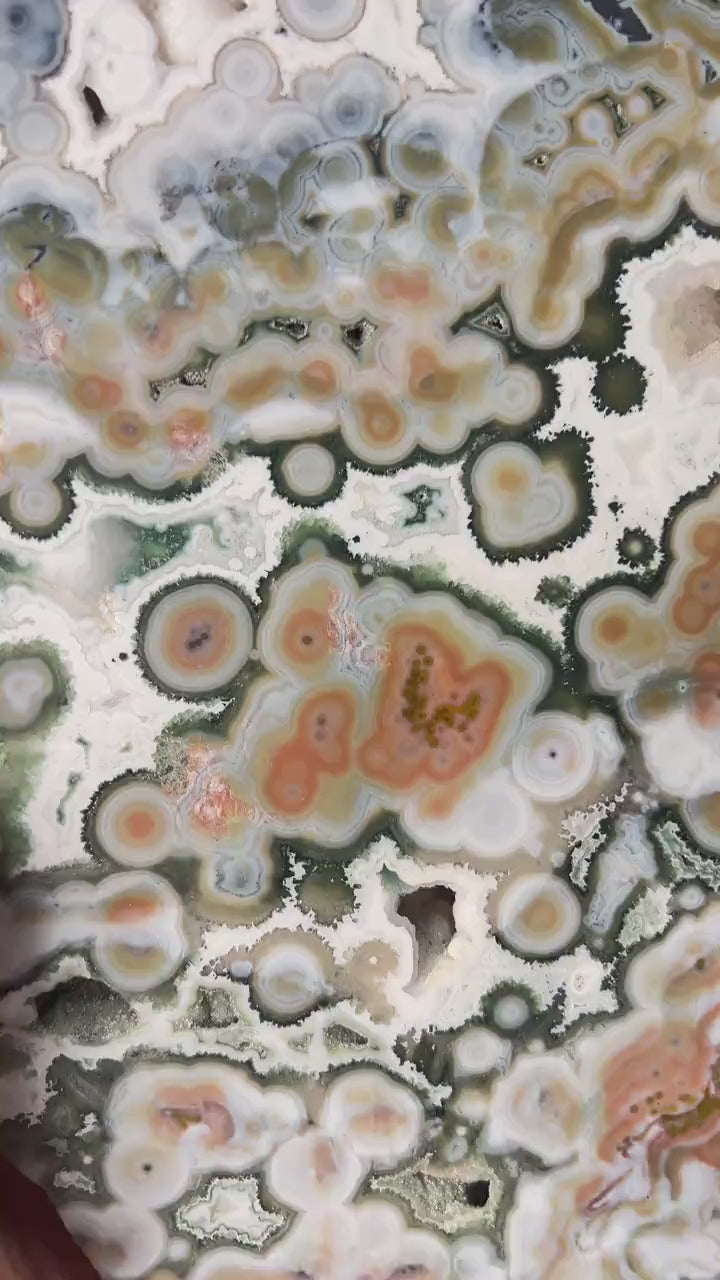 Ocean Jasper Vein 8 Large Blue Slab: XL Rare Collection High Grade Slab