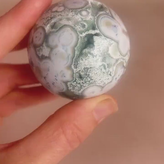 Ocean Jasper Sphere : Polished Crystal Ball, Vein 8