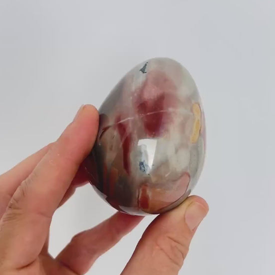 Polychrome Jasper Polished Egg: Madagascar Crystal Egg