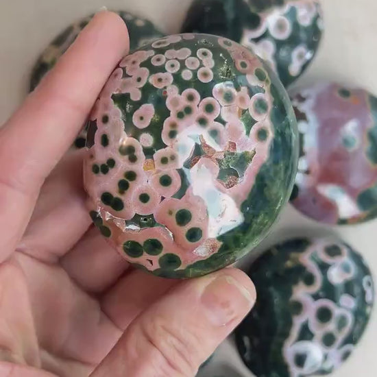 Ocean Jasper Palm Stones: Kabamby Vein XL