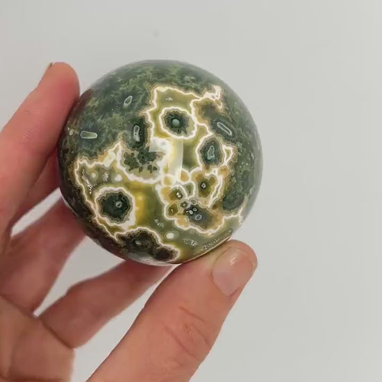 Ocean Jasper Sphere Old Stock Crystal Sphere:  Vein 7
