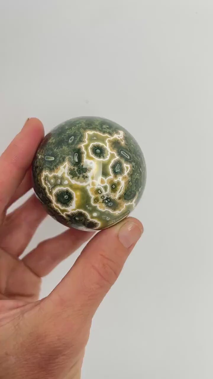 Ocean Jasper Sphere Old Stock Crystal Sphere:  Vein 7