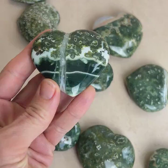 Ocean Jasper Heart Crystal : Vein 7