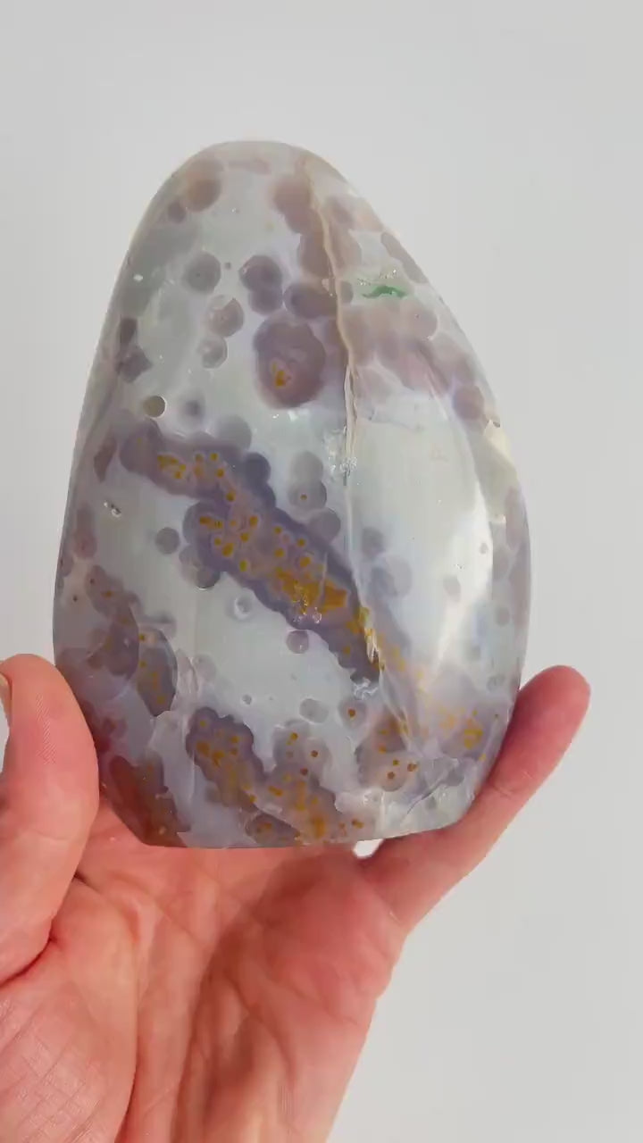 Ocean Jasper Free Form: Madagascar Vein 3-4, Jelly Orb Pattern