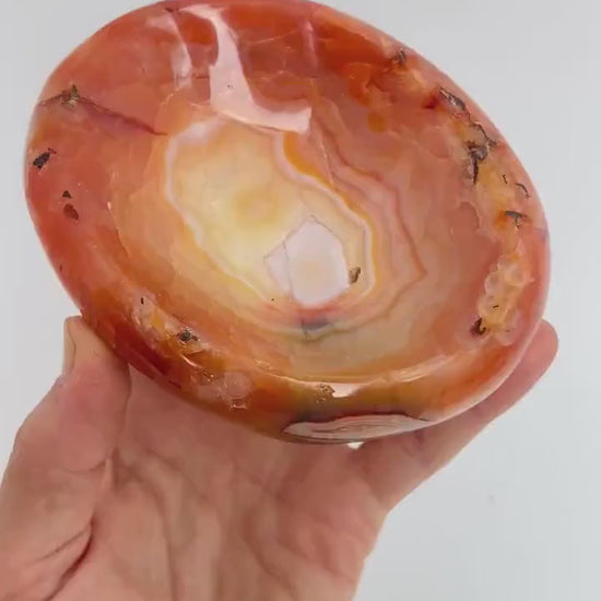 Carnelian Crystal Bowl: Large Carved Trinket or Soap Dish