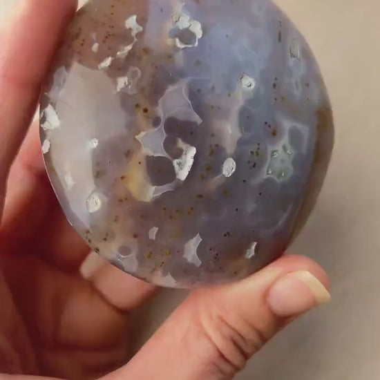 Ocean Jasper XL Palm Stone: Vein 3-4 Rare Old Stock Authentic OJ