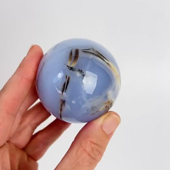 Turkish Blue Chalcedony Sphere – Beautiful Ethereal Glow