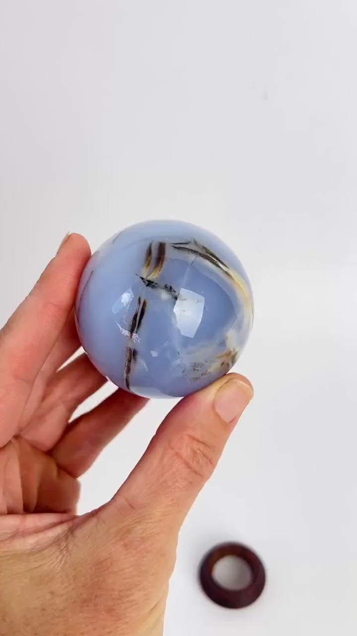 Turkish Blue Chalcedony Sphere – Beautiful Ethereal Glow