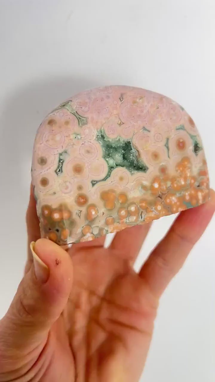 Ocean Jasper Semi Polished Free Form | Early Vein 1-2 Old Stock