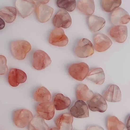 Crimson Healer Fire Quartz Mini Hearts : All Natural Hematoid Hearts