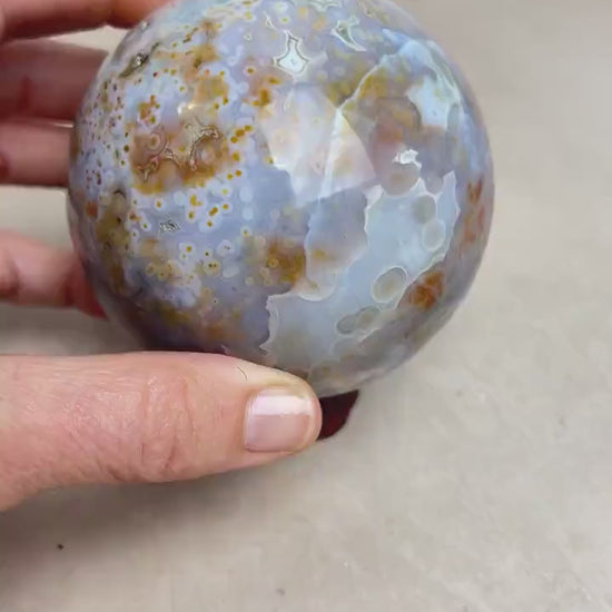 Ocean Jasper Sphere Old Stock Jelly  Crystal Sphere | Vein3-4