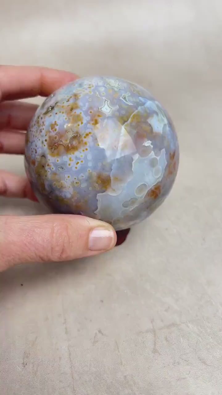 Ocean Jasper Sphere Old Stock Jelly  Crystal Sphere | Vein3-4