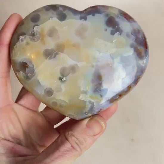 Ocean Jasper Heart Crystal : XL Vein 8 Jelly