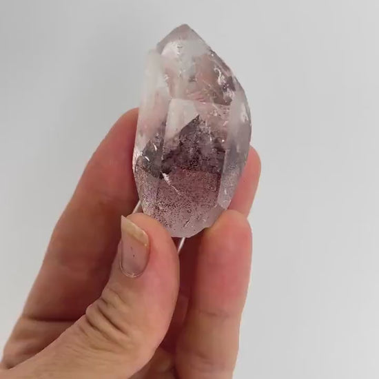 Sunset Phantom Crystal: Natural Raw Hematite included Quartz from India