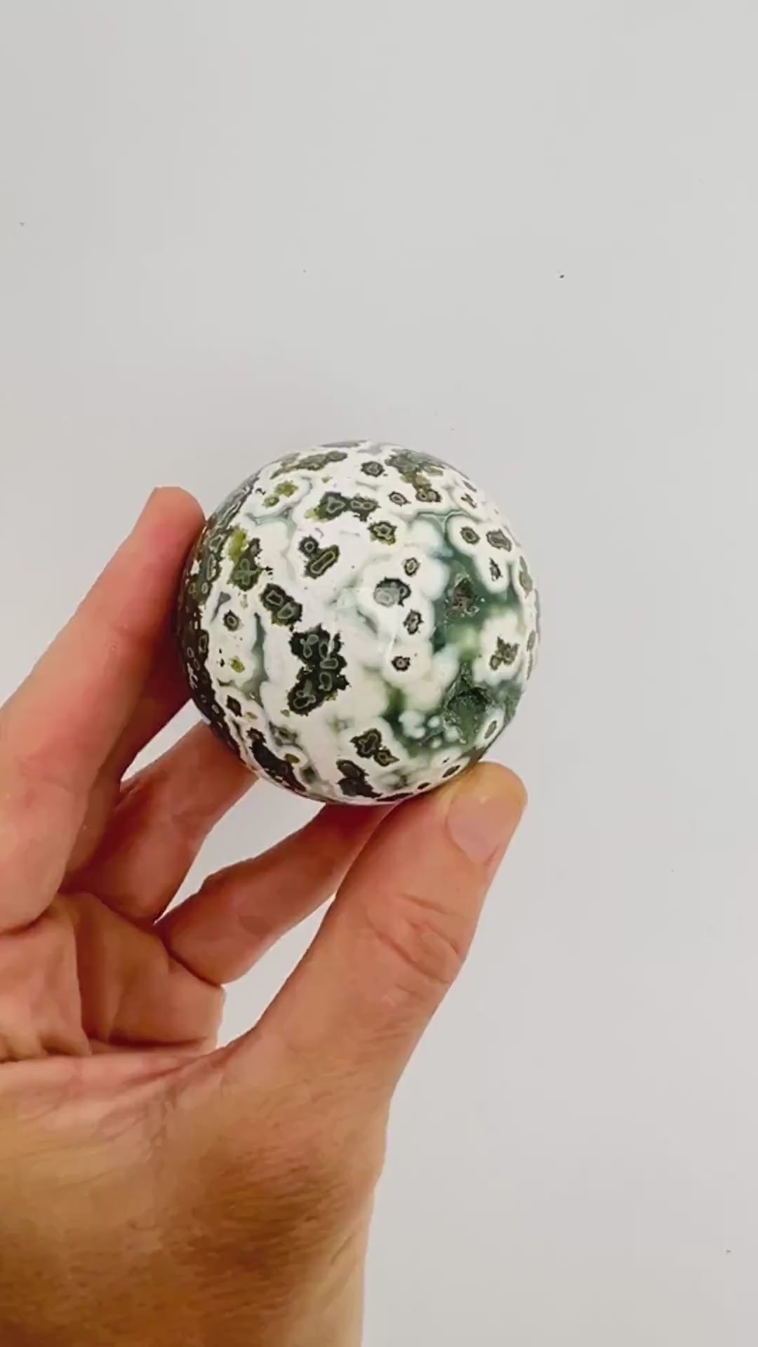 Ocean Jasper Sphere: Vein 7 Sphere Rare Teal Green
