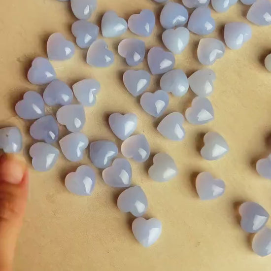 Blue Chalcedony Mini Heart: Calming Pocket Crystal - Healing Stone