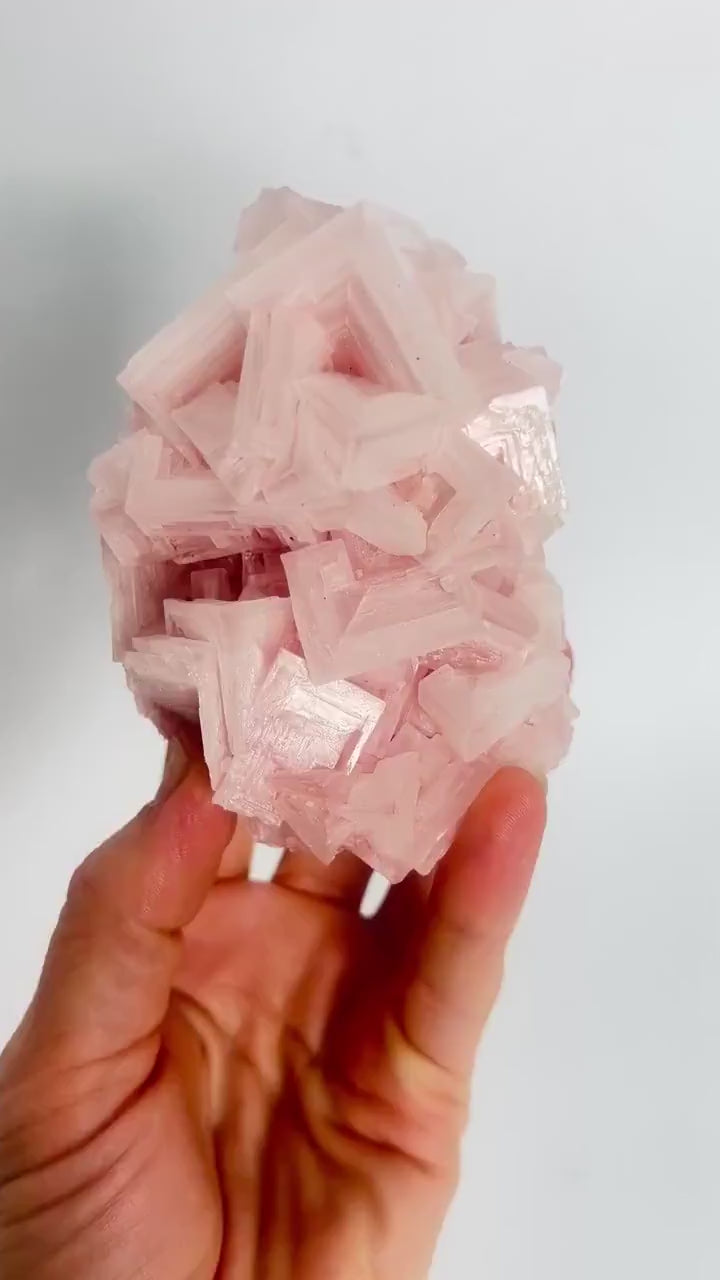 Hand Collected Pink Halite Crystal -Hopper Formation from Searles Lake