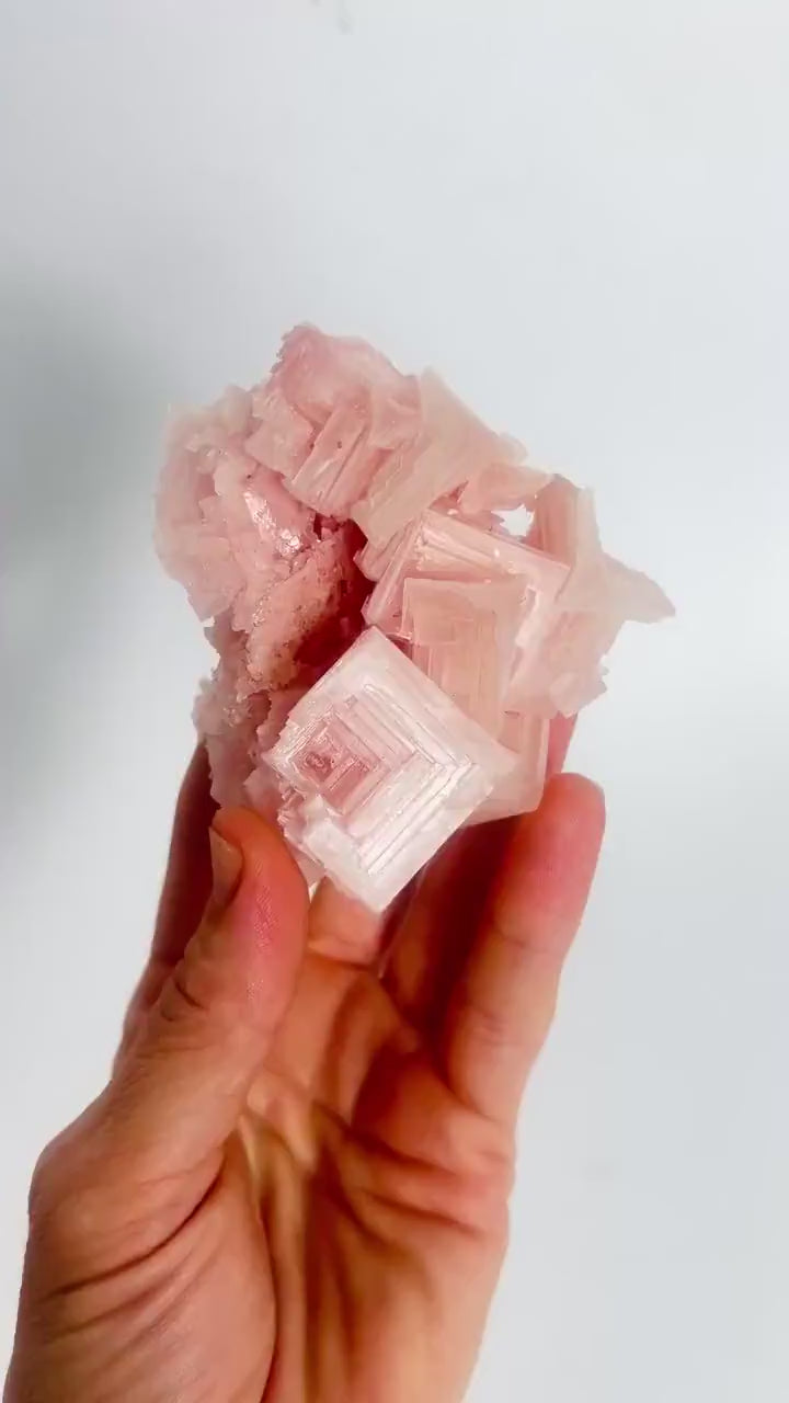 Hand Collected Pink Halite Crystal -Hopper Formation from Searles Lake