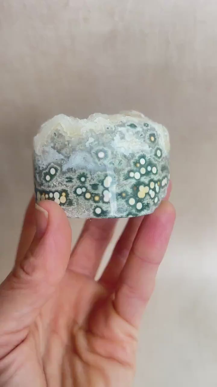 Ocean Jasper Druzy Core: Vein 1-2